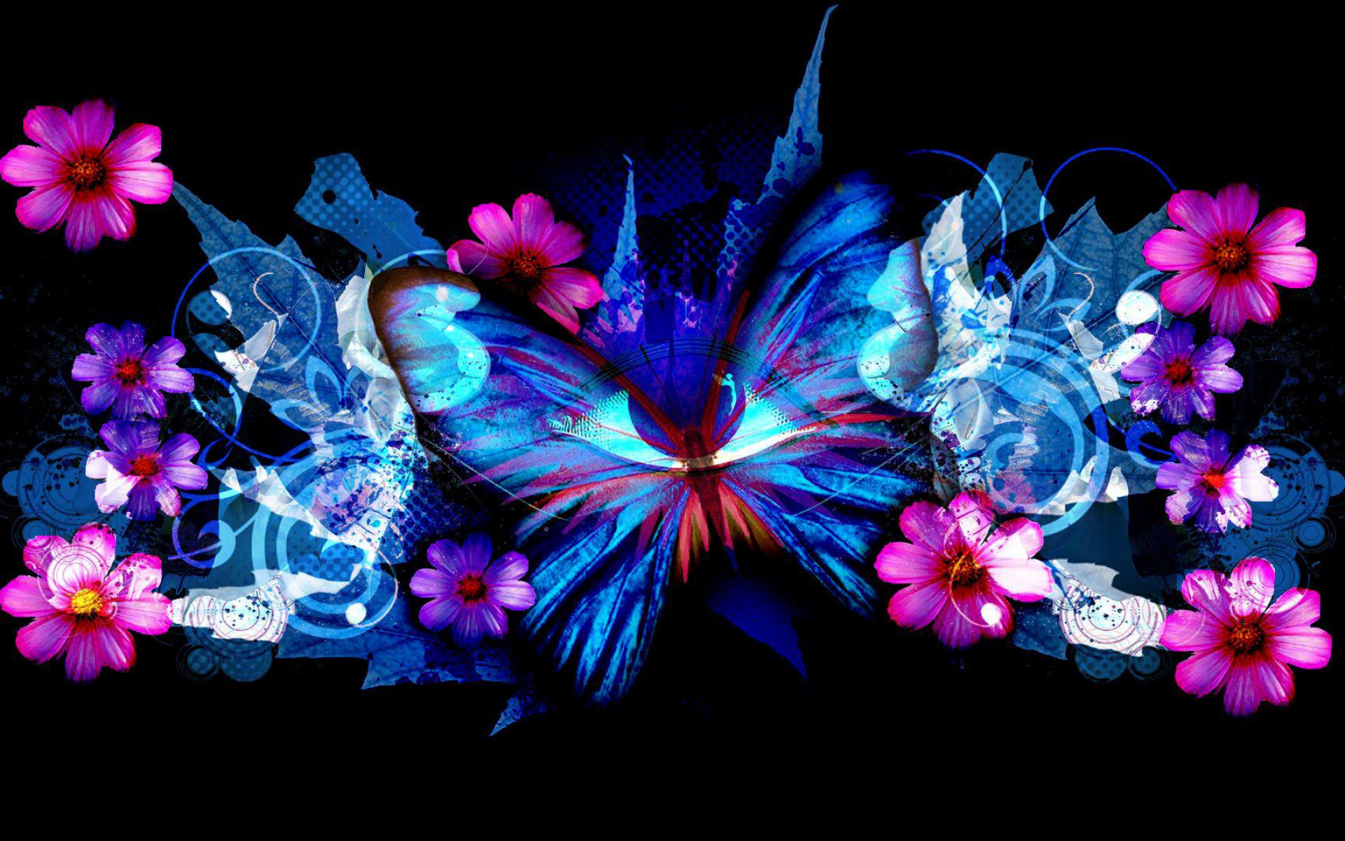 Фотография блестящих бабочек на обои